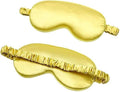 Mulberry Silk Sleep Eye Mask Lightweight Blindfold Eyeshade for Night Sleeping with Elastic Strap Yellow