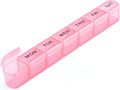 Daviky Weekly Pill Organizer, Large 7 Day Pill Box, Travel Pill Case, Daily Pill Dispenser for Vitamins, Medicines, Supplements, and Fish Oil(Pink)