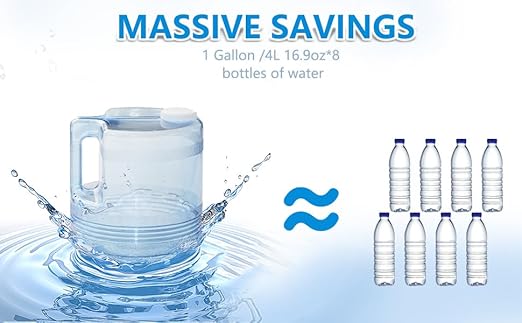 1 Gallon /4L Distiller Water Container,Replacement Distilled Water Distillers for Home Teeth Beauty Plastic Carafe Replacement Bottle for Countertop Water Distiller Filter (1)