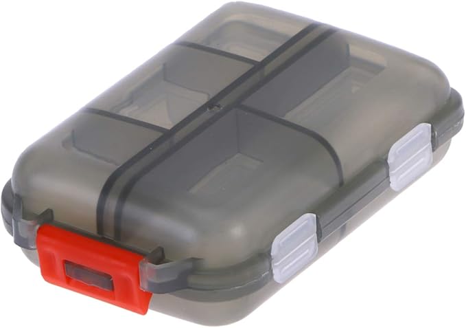 Pill Box Medicine Travel Case Small Pill Case Double Layer 10 Compartment Pill Box Pill Holder Container for Home Outdoor Grey Purse Pill Case Pill Organizer