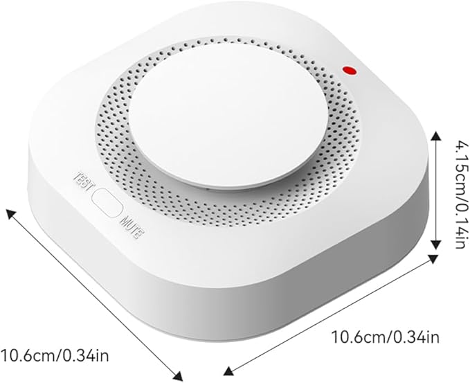 Photoelectric Smoke Detector Fire Alarm, Battery Operated, Smoke Alarm with Test Button & Low Battery Signal, LED Warning Light, 85-Decibel Alarm Sound, Easy Installation for Living Rooms and Bedrooms