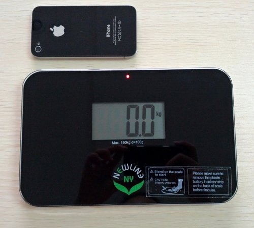 NewlineNY Auto Step On Super Mini Travel Bathroom Scale, 5.25" x 8.5" SBB0638SM: Black