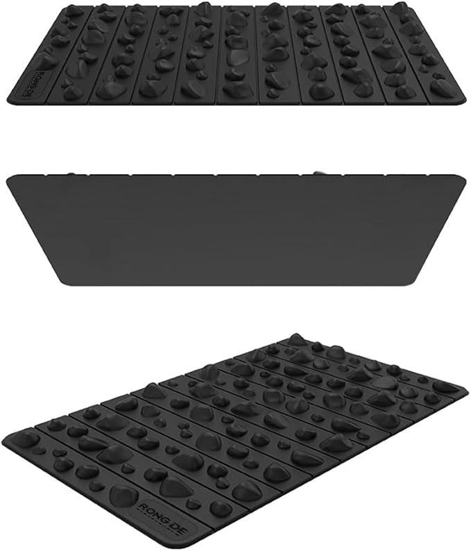 Foot Massage Mat for Plantar Fasciitis & Heel Pain Relief - Non-Electric Acupressure Pad - Office & Home Reflexology Floor Mat - Durable Rubber Foot Pain Relief Mat, 20'' x 11.8 ''