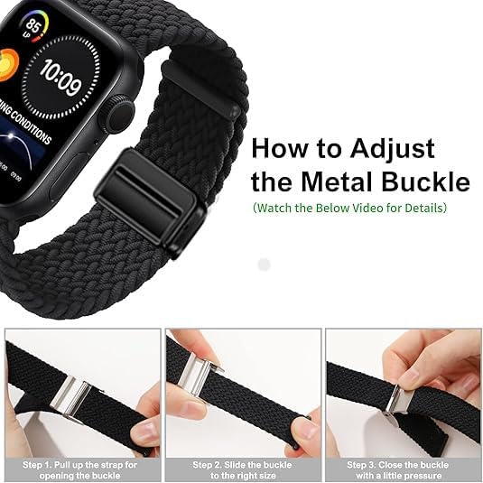 2-Pack Compatible for Cosmo JrTrack 5, for Bark, for Fitpolo AR-01 Nylon Stretch Watch Bands Breathable Elastic Replacement Wristband Adjustable Straps