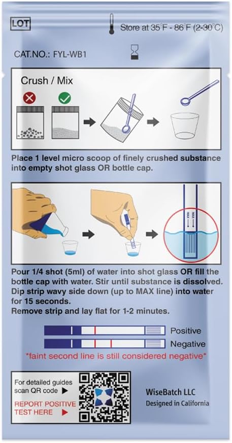 Fentanyl Test Strips + MicroScoop and Instructions - Pack of 100 – #1 Most Trusted Fentanyl Test Strip on Market – ±99% Accurate – Prevent Overdoses