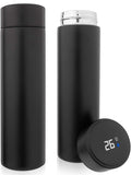 QiCheng&LYS Coffee Cup,Tea Infuser Bottle,Smart Sports Water Bottle with LED Temperature Display,17 OZ Vacuum-Insulated Stainless-Steel Water Bottle (Black)