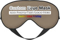 Custom Eye Mask,Add Your Image Text Personalized Sleep Shade Soft Blindfold Eyemask Blackout Eye Cover with Adjustable Strap for Sleep,Travel,Nap Brown Savana