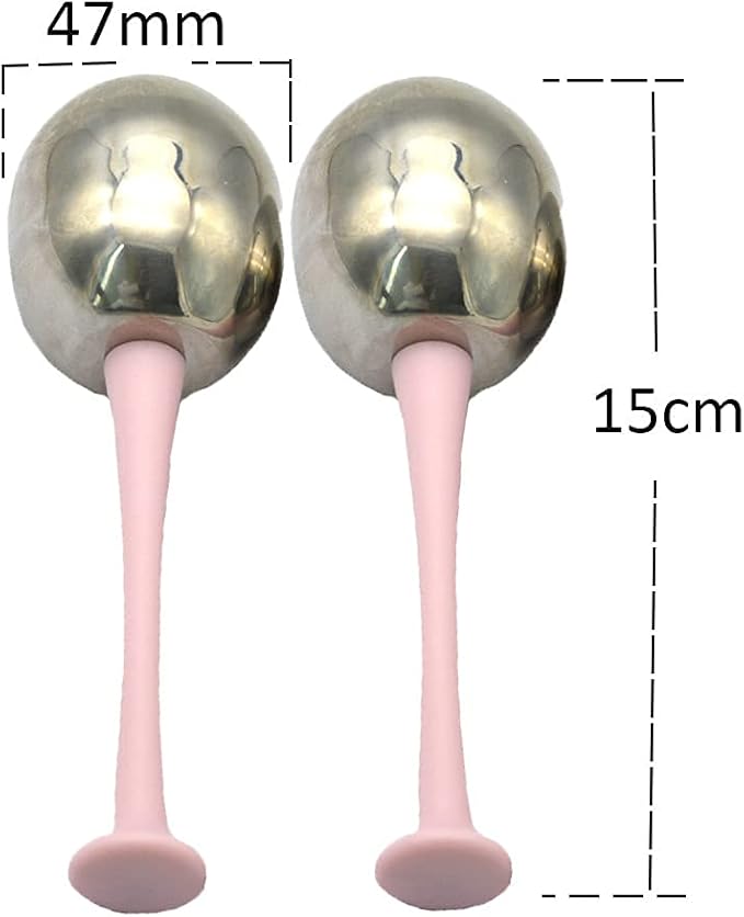 Floraison Unbreakable Stainless Steel Magic Cooling Beauty Facial Sticks for Face, Neck & Body Cryo Sticks & Cold Roller for face Puffiness & Wrinkles, Wine-Chilling Wands (Pink)