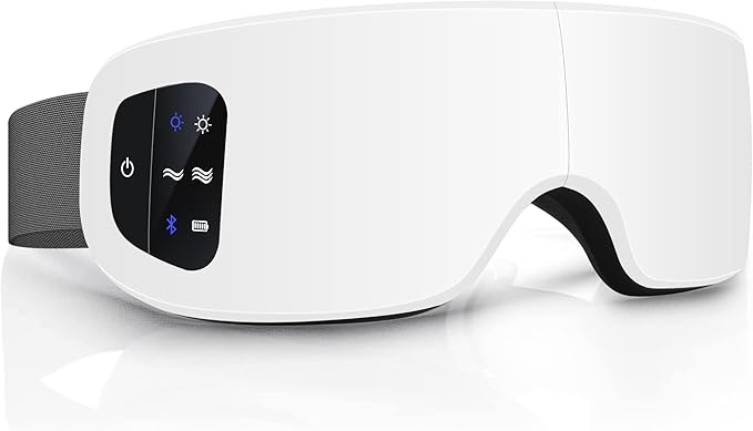 Eye Massager with Heat, Compression, Heated Sleep Mask, Mothers Fathers Day Birthday Gifts for Women Men, Massager Scalp for Eye Strain Relief, Foldable,Comfortable