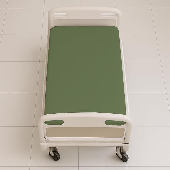 6 Pack Fitted Hospital Bed Sheets - Soft Microfiber Hospital Fitted Sheet - Hospital Bed Fitted Sheets (Moss, 36" x 84" x 12")