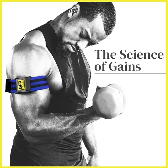 PRO Blood Flow Restriction Bands for Arms, Legs & Glutes Occlusion Training, Help Gain Muscle Without Heavy Weight Lifting, Quick-Release Strong Elastic Strap for Men & Women