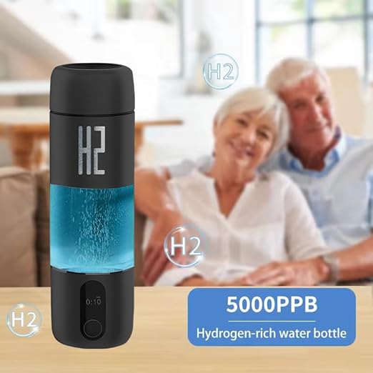 Hydrogen Water Bottle Generator with SPE PEM Technology, 5000ppb Portable Hydrogenated Water Ionizer Machine Improve Water in 5 Minutes, for Home, Office, Travel, Exercise