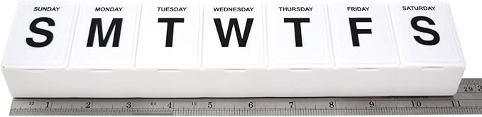 Jumbo Weekly 11" Pill Organizer - Extra Large Compartments Will Hold 7 Days Worth of Vitamins and Medications - Great Size for Gummy & Chewable Vitamins (3 Pack)