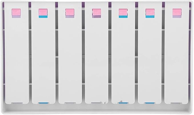 7 Days, Organiser, 7 Days 4 Times a Day 28 Compartments Organizer with Push Button (Blue)