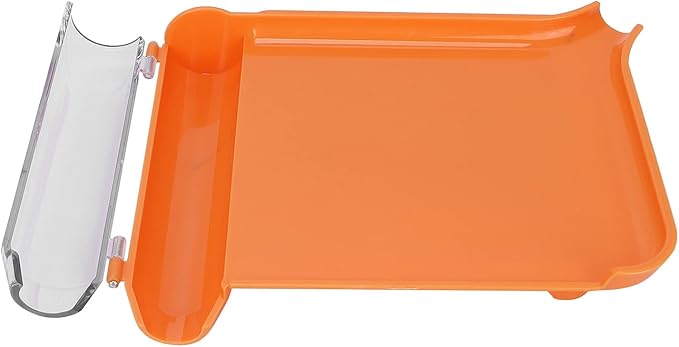 Pill Counting Tray, Orange Right Hand Pill Counting Tray, Non Contact Clean Pills Dispenser Tray with Spatula Transparent Lid for Count Meds Pills Tablets