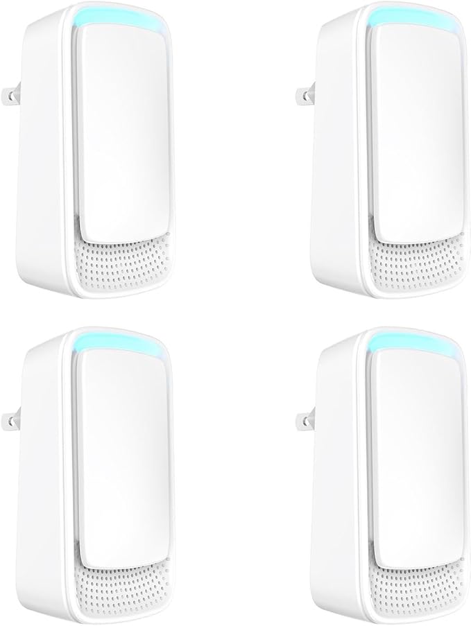 Plug In Air Ionizers - Negative Ion Technology Air Purifier - Quiet Operation Air Freshener for Home, Bedroom, Office, Garage Room - Portable Air Purifiers Odor,Pets Smell - Air Cleaner White (4 Pack）