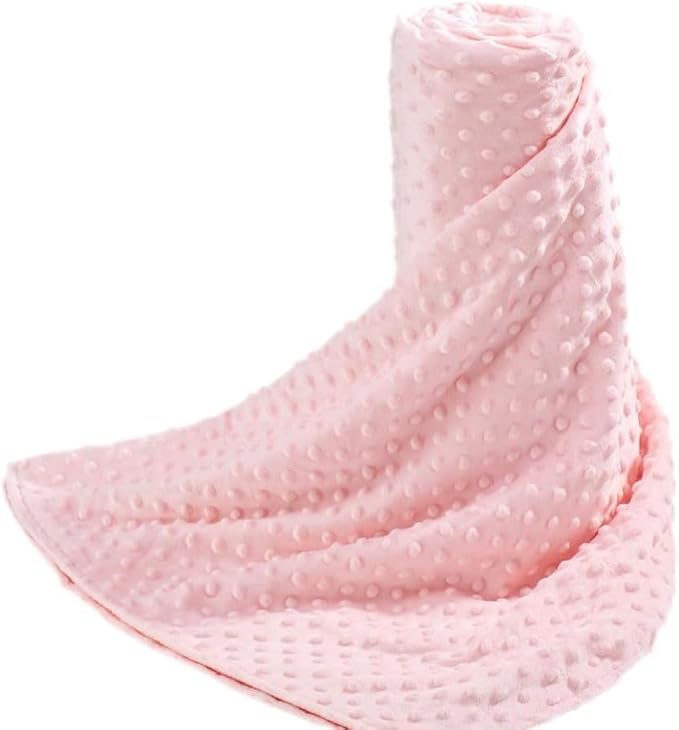 Acdyion Weighted Blankets Removable Duvet Cover for Adults Twin Size (48"x72"),Heavy Blanket Duvet Cover with Soft and Comfort Minky with 12 Ties,Machine Washable Soft Weighted Blanket Cover (Pink)