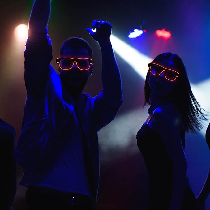 Ainiv Wireless Light Up Glasses 3 Modes LED Luminous Glasses Glow in the Dark for Parties, DJ, EDM, Halloween, Christmas