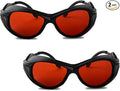2-Pack OD6+ Laser Safety Goggles for 532nm Green Laser - 180-540nm Wrap-Around Protection for UV, Violet & Blue Lasers, Professional Glasses for Engraving & Whitening