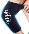 Hilph Elbow Ice Sleeve Arm Ice Packs for Injuries Reusable, Flexible Gel Cold Compression Sleeve for Tennis Elbow, Golfers, Tendinitis Pain Relief, Large, Black