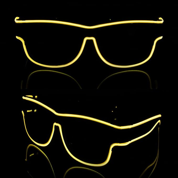 Ainiv Wireless Light Up Glasses 3 Modes LED Luminous Glasses Glow in the Dark for Parties, DJ, EDM, Halloween, Christmas