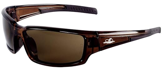 Bullhead Safety Eyewear Maki Glasses - Anti-Fog, Lightweight, Impact/Scratch Resistant, UV Blocking Sunglasses for Hunting/Shooting, Outdoor Sports, Construction, Brown/Crystal Brown