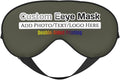 Personalized Eye Masks,Customized Sleep Blindfold Eye Mask,Custom Blackout Eye Cover with Adjustable Strap for Travel and Nap Military Green