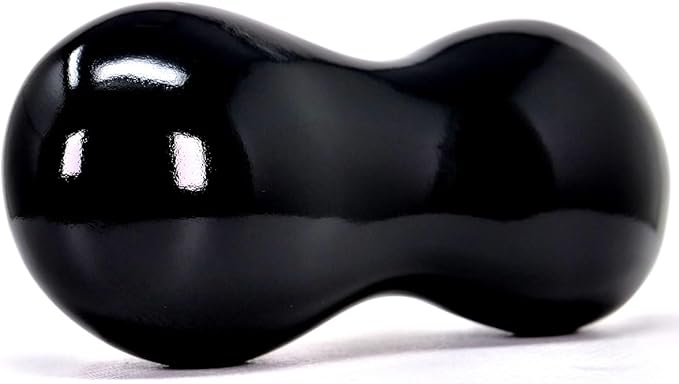 Blissful (Midnight Black)(Single) Synergy Stone - Contoured Hot Stone Massage Tool - Relaxing and Therapeutic for Neck, Back, Legs, Feet - Ultra-Smooth for Massage on Skin with Oil or Over Clothes