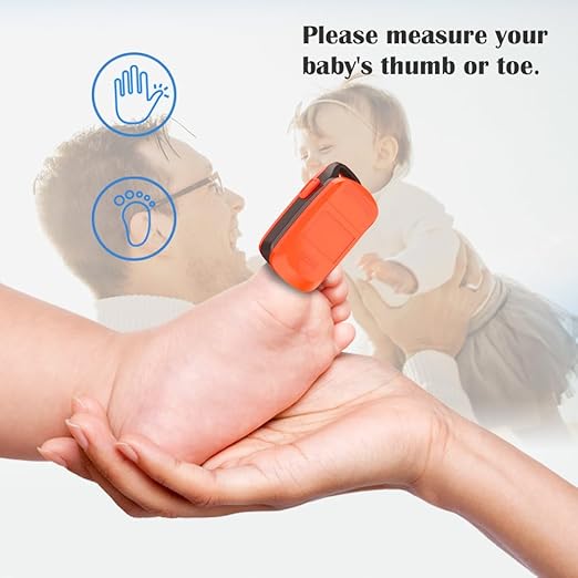 Fingertip Pulse Oximeter with Plethysmograph and Perfusion Index, include carrying case, Large OLED Digital Display Blood Oxygen Saturation Monitor Heart Rate Monitor (Color: Red-Orange)