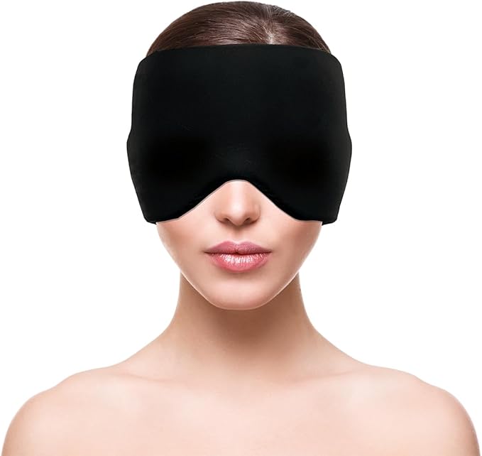 Rapid Relief Migraine Relief Mask – Soothing Headache Ice Pack Mask, Face Cold Compress Hot & Cold Gel Head Wrap for Tension, Stress & Hangover