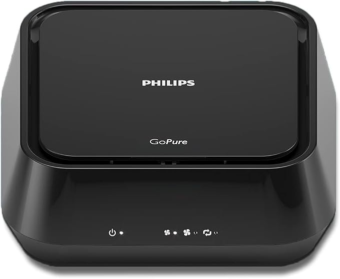 Philips GoPure GP5212 Automotive Air Purifier – Compact Car Air Cleaner with SelectFilter Plus, Removes 100+ Pollutants, Filters Allergens, Viruses, Bacteria, Exhaust & Odors – 12V Car Air Freshener