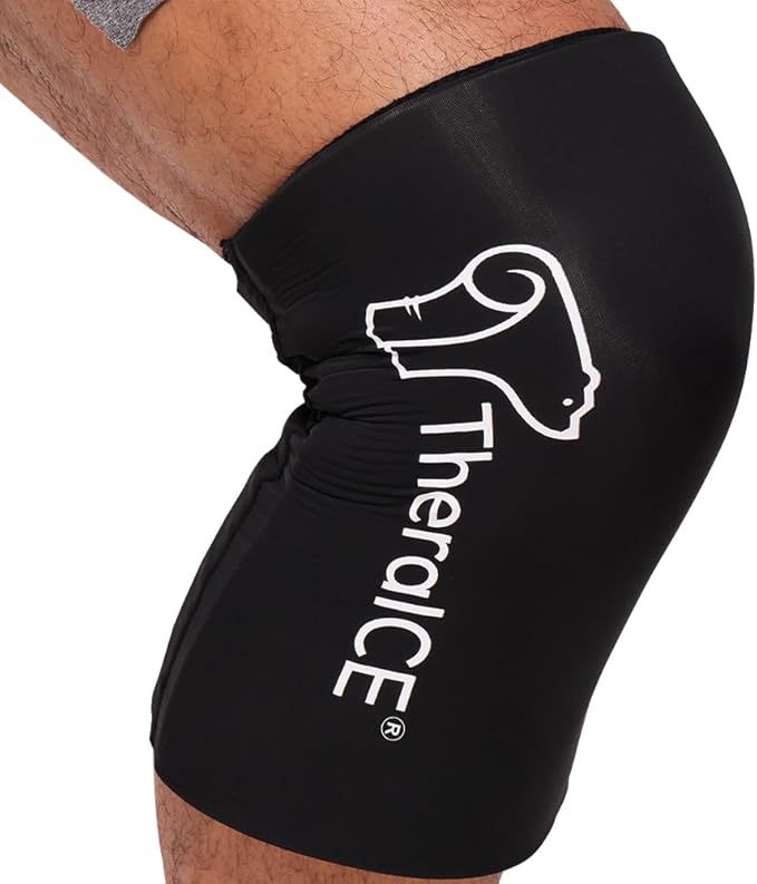 TheraICE Knee Ice Pack Wrap Compression Sleeve for Injuries | Reusable Gel Cold Packs Brace Plus Cold Wrap Recovery for Meniscus Tear, ACL Post Surgery, MCL Pain Relief Without Machine | Women & Men
