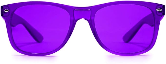 Purple Color Therapy Glasses for Chakra Healing, Chromotherapy, and Mood
