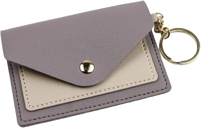 Birth Control Pill Case/Wallet PU Leather Medicine Holder Keychain Envelope Purse(Purple)