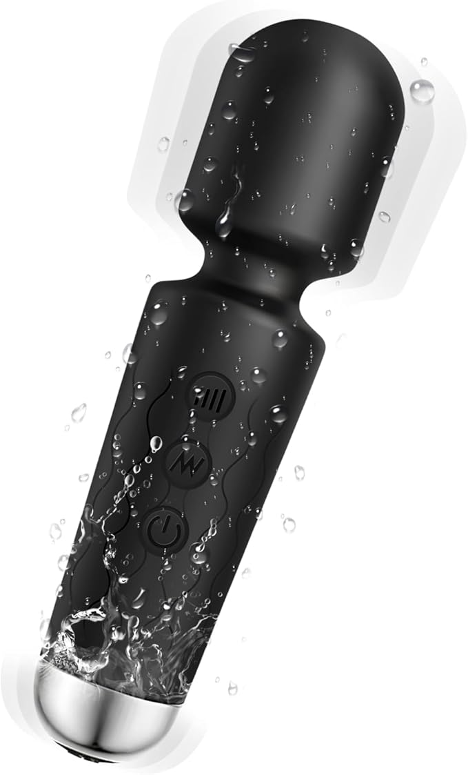 Personal Massager, Micro Wireless Massager, Powerful Combination of Functions, Waterproof and Portable, Suitable for Neck, Leg and Hand Pain, Deep Black