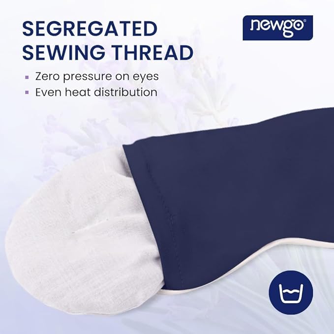 NEWGO Microwave Heated Eye Mask Soothing Relief for Dry Eyes, Heat Therapy Warm Eye Compress with Removable Cover for Stye, Blepharitis, Relaxation or Gift Choice - Blue