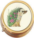 Hedgehog Brass Round Pill Box