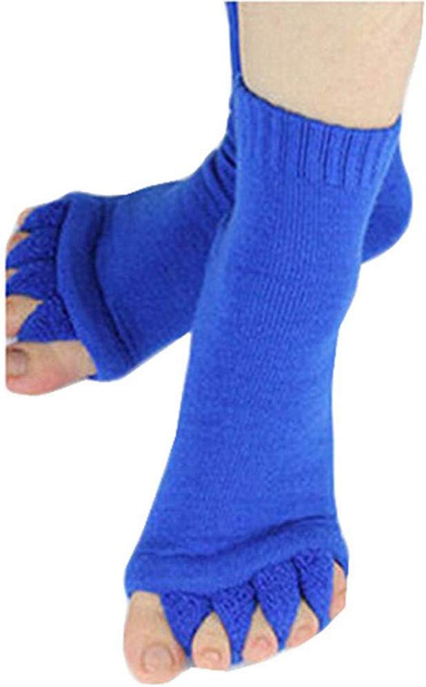 AIBEARTY 3 Pairs Yoga Sport Gym Five Toe Separator Socks Foot Massage Toeless Socks