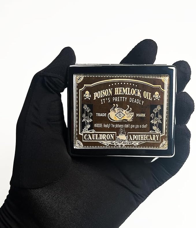 Poison Hemlock Oil 7 Days Chromed Shiny Silver Pill Organizer with Mirror Inside Has 8 Separate Compartments Rectangle 7 Days Pill Box Pill Case