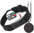 Protection Necklace and Bracelet (Set), Phone - Wifi - Wristband for Well-being - 7 Natural Energy Elements, Magnetic Bracelet - Waterproof and Fits All Wrists, Circulation, Energy & Balance (Black)