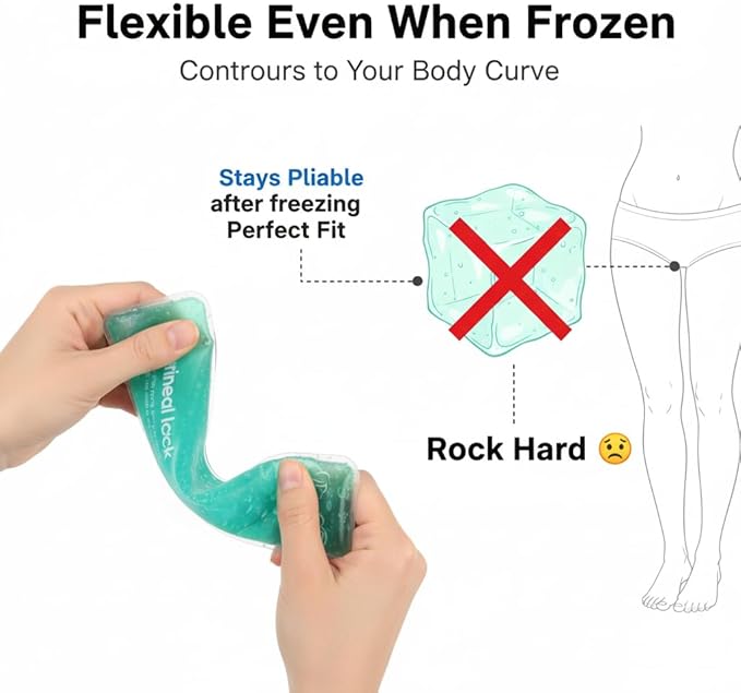 Perineal Cooling Pad, Postpartum Cold Packs Gel Bead Ice Pack Cold Therapy for Women After Pregnancy and Delivery, 2 Ice Pack and 3 Cover (Green Gel Ice Pack)