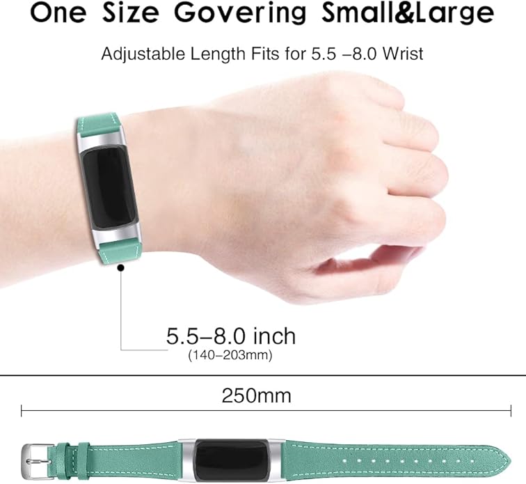 Compatible with Fitbit Charge 5 Leather Bands for Women Men, Feminine Leather Replacement Watch Band Straps Wristbands Bracelet Accessory for Fitbit Charge 5 GPS Tracker