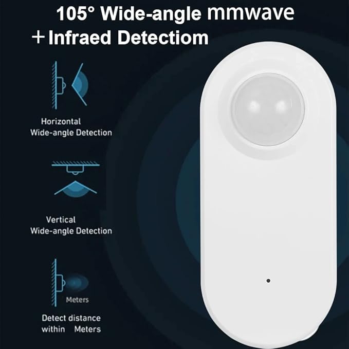 Haozee Smart Motion Sensor, Zigbee PIR Motion Sensor with Illumination, High Sensitivity, Real-time Detection, Zigbee Hub Required, Supports Home Assistant, Smartthings,Hubitat
