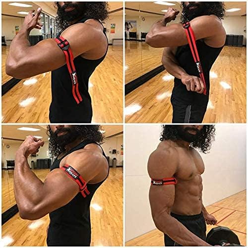 Ronin Wraps | Elastic BFR Occlusion Bands | Blood Flow Restriction Training | 4 Pack (2 for arms - 2 for Legs) | Sleek NO Pinch Buckle Design | Comfortable Elastic Material