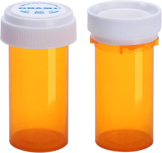 Plastic Empty Pill Bottles with Double Sided Use (Child Resistant & Easy Open) Caps - Medicine Container Pill Cases Dispenser Organizers (13 Dram, 12pcs)