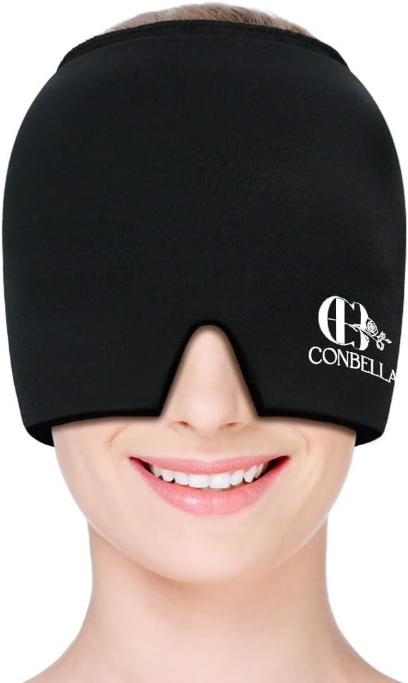 Bundle of Migraine Relief Cap, Soothing Headache Ice Face Mask Products, Hot and Cold Therapy, Migraine Headache Relief Cap for Migraine, Sinus, Puffy Eyes, Tension, Stress and Hangover