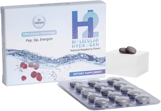 Wellness Extract H2 Molecular Hydrogen Water Tablets with effervescent Technology for Healthy Hydration, Optimal Energy, and Metabolism Support; 8 PPM. (30, Raspberry)