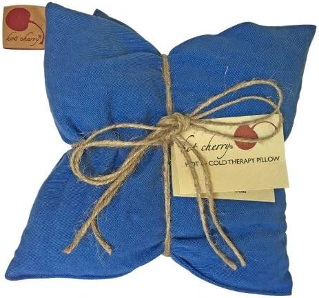 Double Square Blue Denim Cherry Pit-Stone Pillow, Microwavable Hot/Cold Compress, Sustainable Heating Pad, Moist Heat, Muscle Joint Pain Relief, Gift.