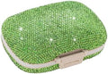 Daily 6 Compartments Pill Box Container Bling Diamond for Purse Medicine Container Holder for Women Travel Kit Medicine (Green)