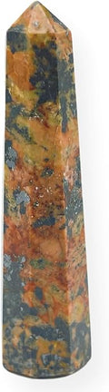 WholesaleGemShop 3 Inch Gemstones Obelisk Tower Jumbo Facet Aura Rock Crystal Natural Polished Earth Wand Spirit